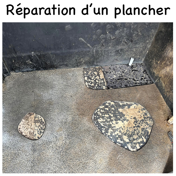 Photo de la réparation d'un plancher de van - étape 4