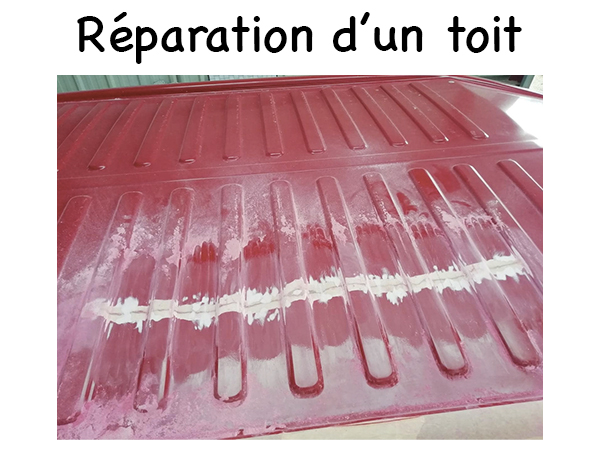 Photo de la réparation d'un toit de van - étape 1