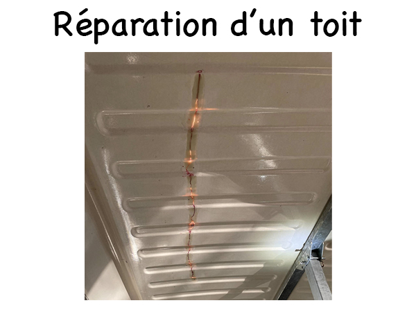Photo de la réparation d'un toit de van - étape 2